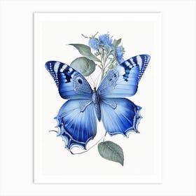 Holly Blue Butterfly Decoupage 1 Art Print