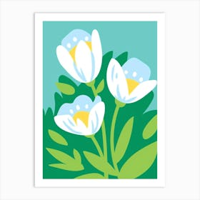 White Flowers Art Print