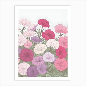 Pink And Purple Flowers Art Print