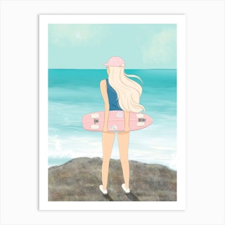 Skateboard Girl Art Print