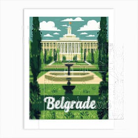 Aihrgdesign A Mid Century Modern Travel Poster For Belgrade 3 Art Print