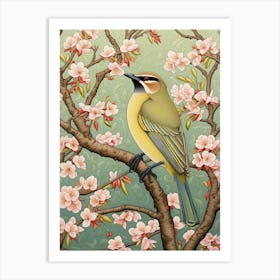 Ohara Koson Inspired Bird Painting Cedar Waxwing 1 Art Print