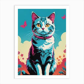 Cat In The Meadow Art Print