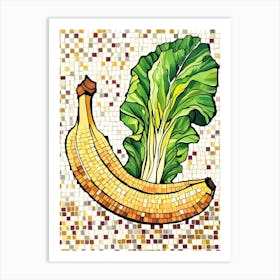 Mosaic Banana And Lettuce Art Print