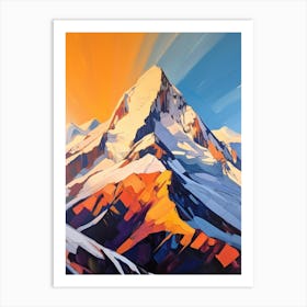 Aoraki Mount Cook New Zealand 2 Mountain Painting Art Print