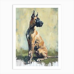 Great Dane Acrylic Painting 1 Art Print