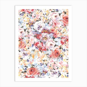 Brushstroke Roses Art Print