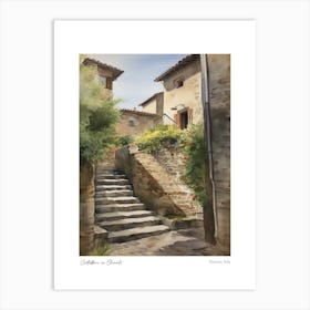 Castellina In Chianti, Tuscany, Italy 2 Watercolour Travel Poster Art Print