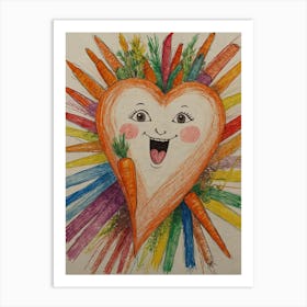 Default Draw Me Funny A Heart Made Of A Choir Of Carrots Singi 1 Art Print