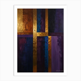 Cross Of Gold And Purple Art Print