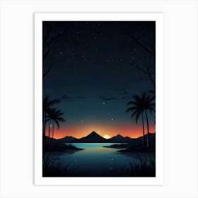 Landscape At Night Art Print