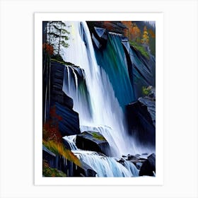 Hogum Falls, Norway Nat Viga Style Art Print