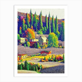 Spokane Valley, City Us  Pointillism Art Print