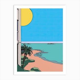 Minimal Design Style Of Miami Beach, Usa 2 Art Print