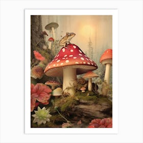 Mushroom And Frog 2 Art Print