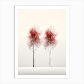 Red Winter Trees Art Print