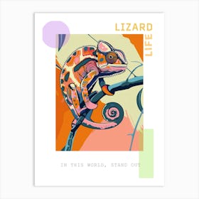 Chameleon Modern Abstract Illustration 5 Poster Art Print