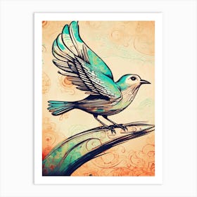 Bird In Flight, Elegance,Abstract Art Print