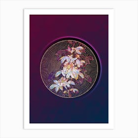 Abstract Single May Rose Mosaic Botanical Illustration n.0203 Art Print