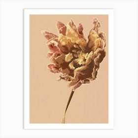 This artistic painting depicts a beautiful and colorful flower captured in a unique artistic style. Art Print