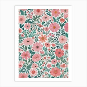 Pink Flowers 25 Art Print