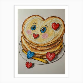 Heart Shaped Pancakes 4 Art Print