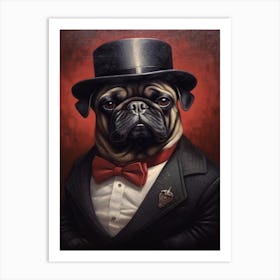 Gangster Dog Pug 2 Art Print