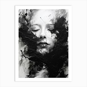 Silence Abstract Black And White 12 Art Print