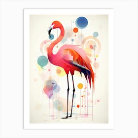 Bird Painting Collage Flamingo 4 Art Print