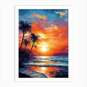 Sunset On The Beach 3 Art Print