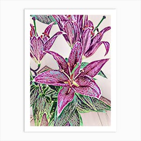 Purple Lilies Art Print