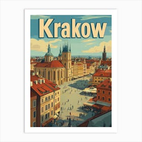 Aihrgdesign A Classic 1960s Travel Poster For Krakow 1 Art Print