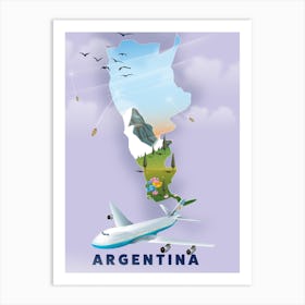 Argentina Travel map Art Print