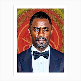 Idris Elba Illustration Movies Art Print