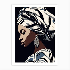 African Woman In Turban 12 Art Print