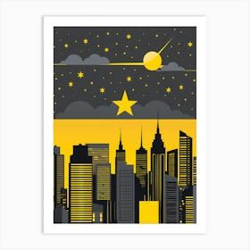 City Skyline 4 vector art Art Print