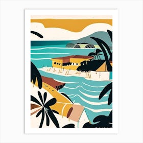 Angra Dos Reis Brazil Muted Pastel Tropical Destination Art Print
