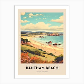 Devon Vintage Travel Poster Bantham Beach 4 Art Print