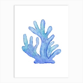 Watercolor Blue Coral Art Print