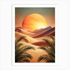 Sunset In The Desert 15 Art Print