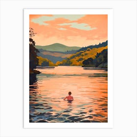 Wild Swimming At Loch Lomond Scotland 3 Art Print