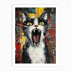 Fantastic Screaming Cat 17 Art Print