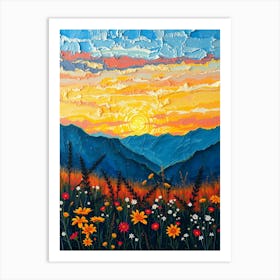 Sunset In The Mountains 34 Art Print