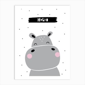 Hello Hippo Art Print
