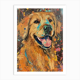 Golden Retriever Acrylic Painting 11 Art Print