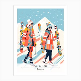 Val D Isere   France, Ski Resort Poster Illustration 0 Art Print