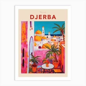 Djerba Tunisia 4 Fauvist Travel Poster Art Print