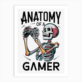 Skeleton Playing Video Game Art Print