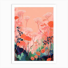 Boho Wildflower Painting Meadow Rue 2 Art Print