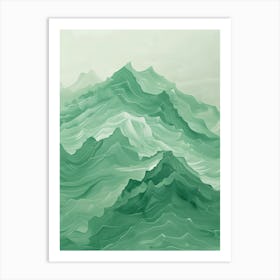 Green Waves Art Print